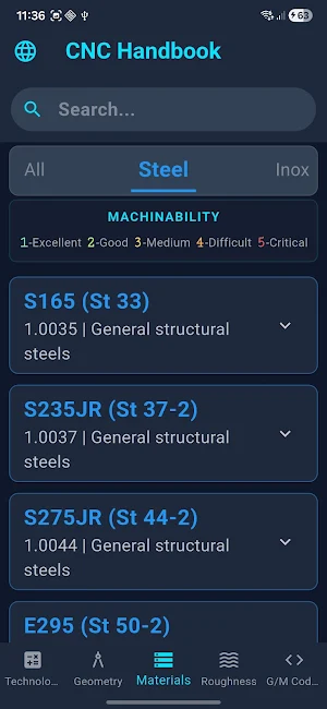 CNC Material & Calculator Screenshot 0
