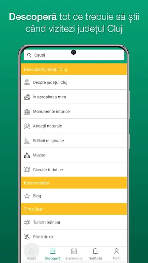 Cluj Tourism App Screenshot 1