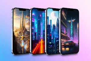 Cyberpunk cityscape wallpapers Screenshot 0