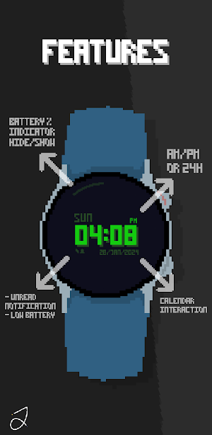 Simple Pixel Art Watch Face Screenshot 1