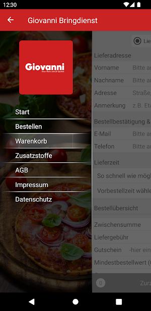 Giovanni Bringdienst Screenshot 2