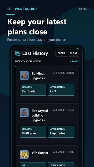 WOS Toolbox: Calculators Screenshot 2