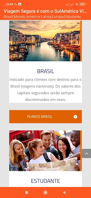 Seguro Viagem SulAmérica - Cote e Contrate Online Screenshot 3