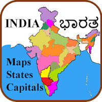 India Capitals States Maps in 