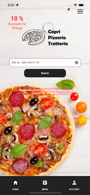 Capri Pizzeria Trattoria Screenshot 0
