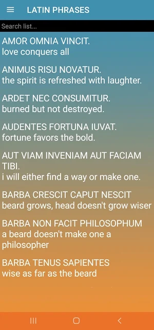 Latin Phrases Screenshot 2