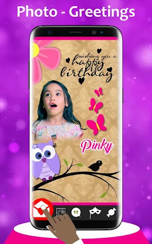 Birthday Greeting Cards Maker: Create photo frames Screenshot 0