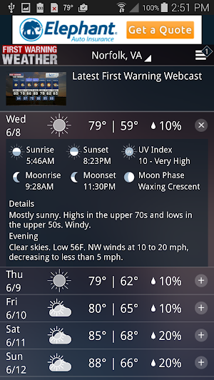 WTKR Weather Screenshot 2