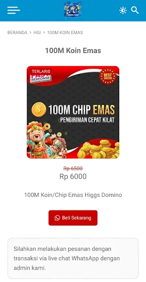 Koin Topup - Jual Beli Chip Screenshot 1