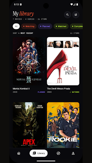 BingeT: Movie & Series Tracker Screenshot 1