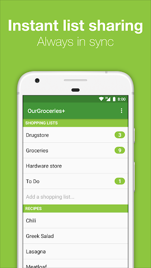 Our Groceries Shopping List Screenshot 1