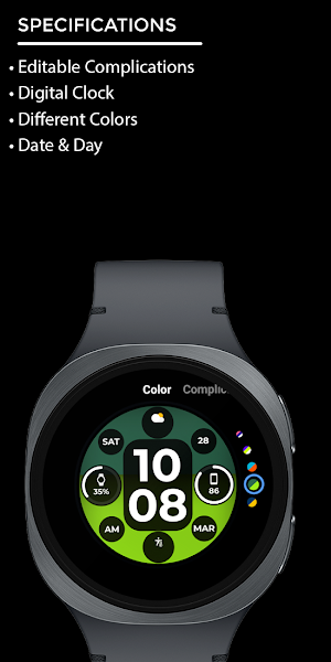 Night 145 - Digital Watch Face Screenshot 3