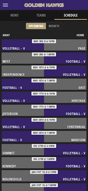 Holly Springs Golden Hawks Screenshot 2