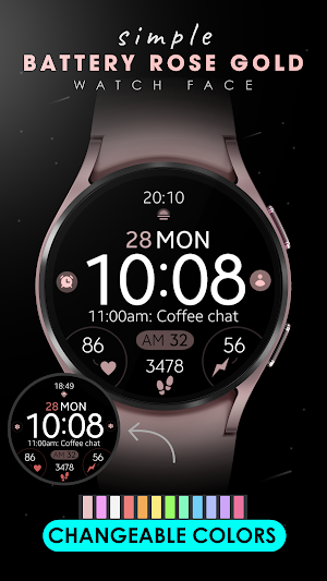 Battery 8 rose gold watch face Screenshot 2