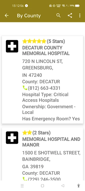 Hospital Ratings Screenshot 3