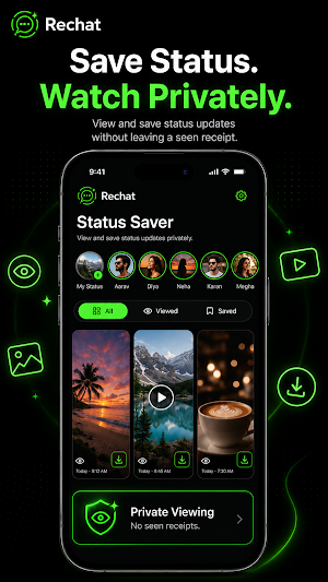 Rechat:View once- Status Saver Screenshot 2