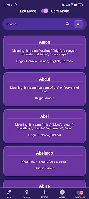 Dictionary of Names Screenshot 0