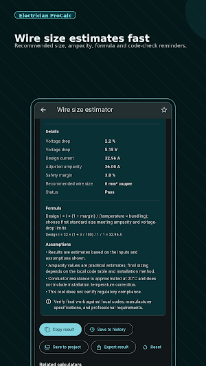 Electrician ProCalc Screenshot 2