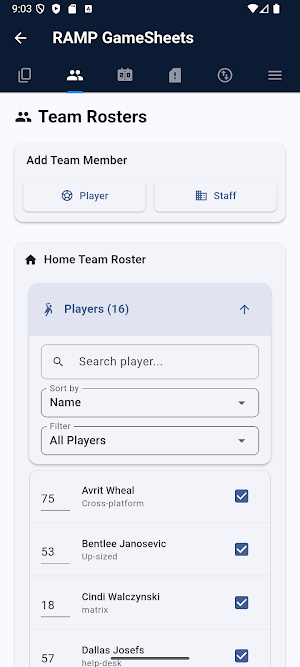 RAMP GameSheets Screenshot 2