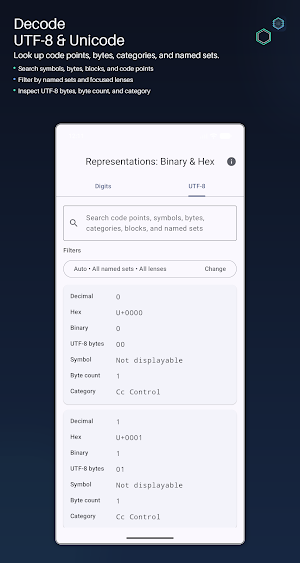 Representations: Binary & Hex Screenshot 1