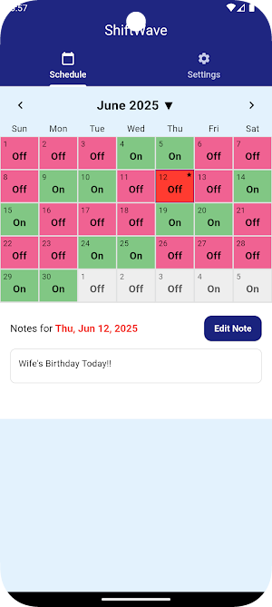 ShiftWave - Repeating Schedule Screenshot 2