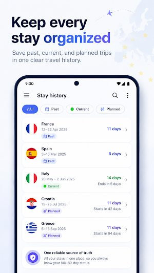90/180 Schengen Calculator Screenshot 1