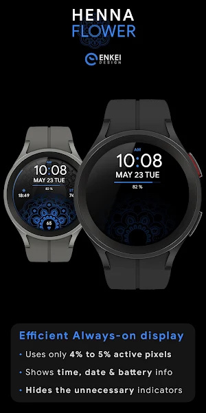 Henna Flower - watch face Screenshot 2