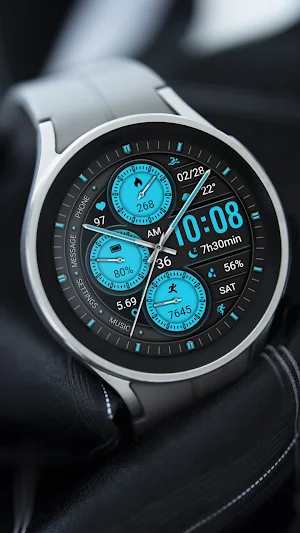 Dark Blue Circle ZKin Watch Screenshot 1