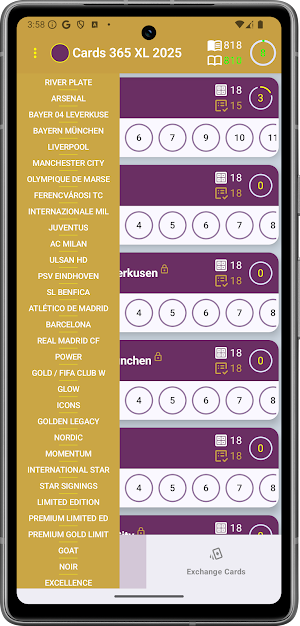 Checklist Cards Fifa 365-XL 25 Screenshot 1
