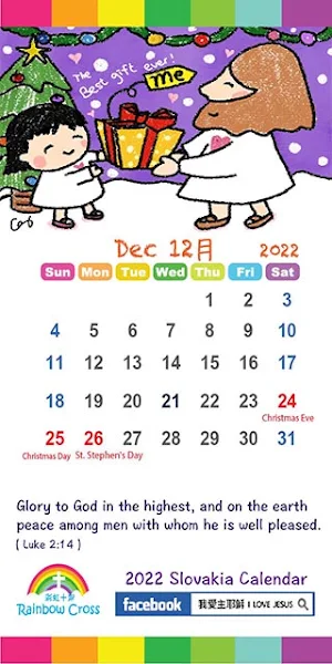 2022 Slovakia Calendar Screenshot 3