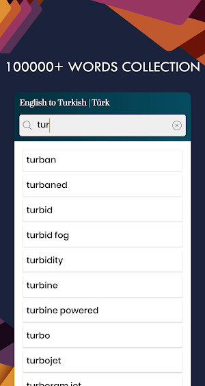 Turkish English Translator-Free Turkish Dictionary Screenshot 1