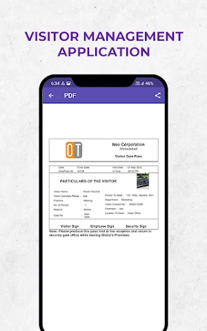 Visitor Management System Screenshot 3