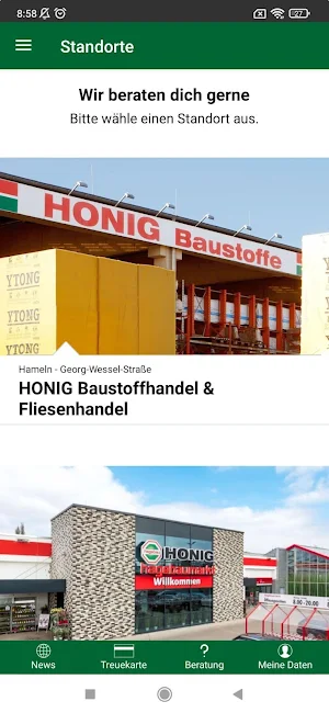 Honig Baustoffe Screenshot 0