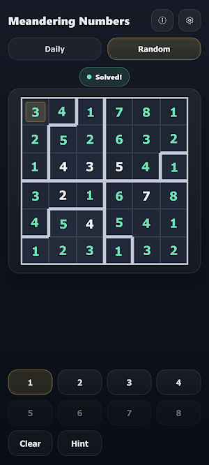 Meandering Numbers - Puzzle Screenshot 0
