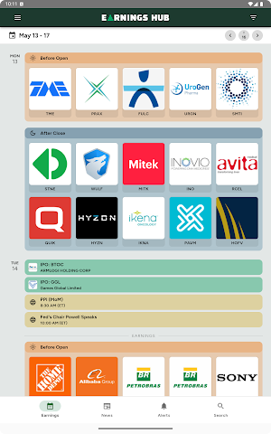 Earnings Hub and Calendar Screenshot 3