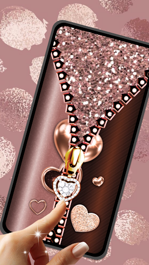 Rose Heart Zipper Lock Screenshot 3