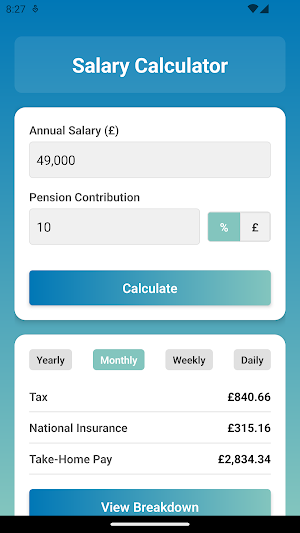 My UK Salary Calculator Screenshot 1