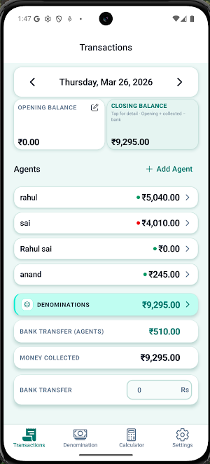 Cash Transactions App Screenshot 0