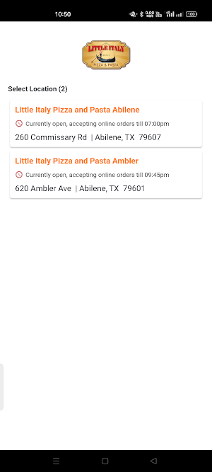 Little Italy Pizza and Pasta Screenshot 0
