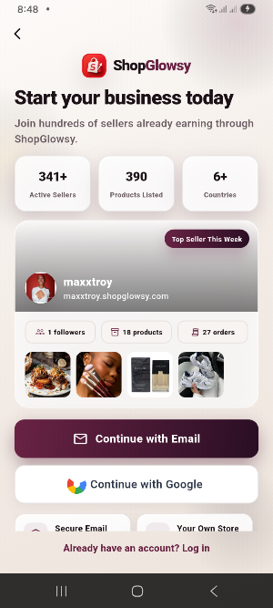 ShopGlowsy Seller Screenshot 1