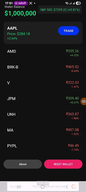 Indi US Paper Trading Screenshot 2