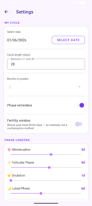 Aurora Flow — Period Tracker Screenshot 2