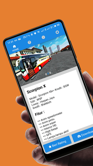 Mod BUSSID : Bus Scorpion X Livery Harapan Jaya Screenshot 1