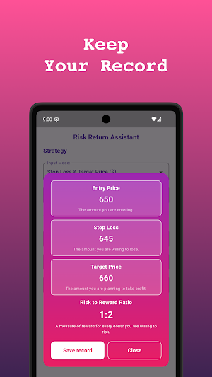 Risk and Reward Assistant Screenshot 1