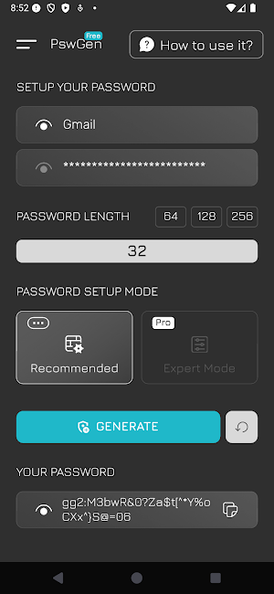 PSW Gen – Password Generator Screenshot 3