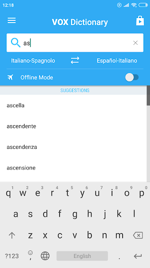 Italian-Spanish Dictionary Screenshot 1