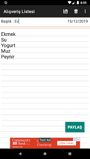 Alışveriş Listesi - Alınacaklar,Eksikler Screenshot 2