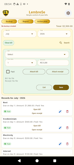 LembreSe – Bills & Due Dates Screenshot 1