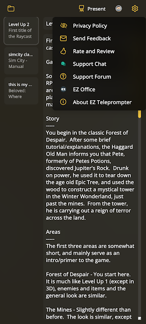 EZ Teleprompter Screenshot 2