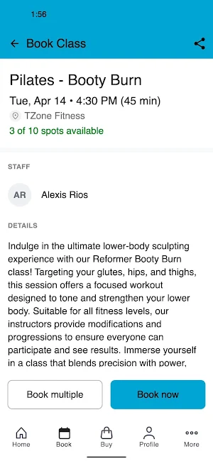 TZONE Fitness & Pilates Screenshot 2